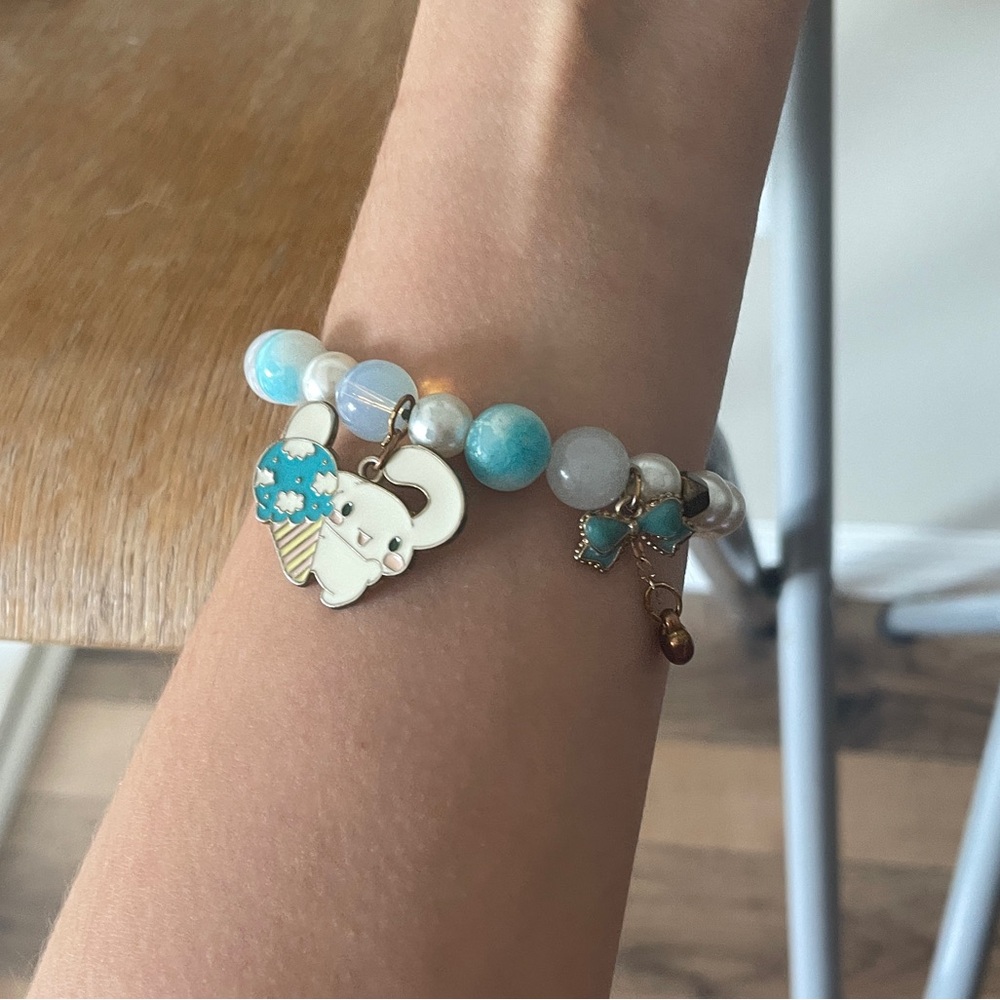 Sanrio Cinnamoroll Charm Pearl Beaded Bracelet
